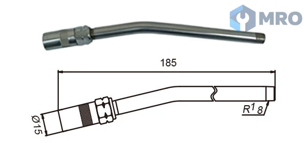 YAMADA CNP-2 หัวต่ออัดจาระบีแบบคัปเปอร์ YAMADA CNP-2 (Ø15 มม.) ยาว 185 มม.