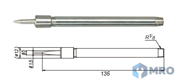 YAMADA HSP-3 หัวฉีดอัดจาระบี YAMADA HSP-3 สำหรับนิปเปิลแบบตอก ยาว 135 มม.