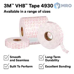 3M VHB 4930 19mm x 10m เทปกาวสองหน้า 3M VHB 4930 สีขาว หนา 0.64 มม. กว้าง 19 มม. ยาว 10 ม.