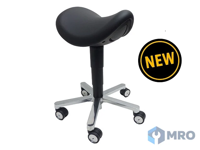 Warmbier 1730.CR.SH saddle stool with artificial leather, black, cleanroom