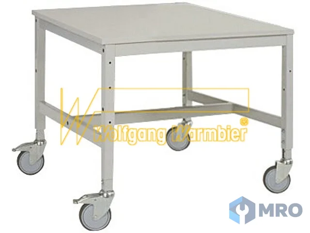 Warmbier 1950.LC.3941.MOB Mobile side table on wheels 800 x 600 x 752-952 mm