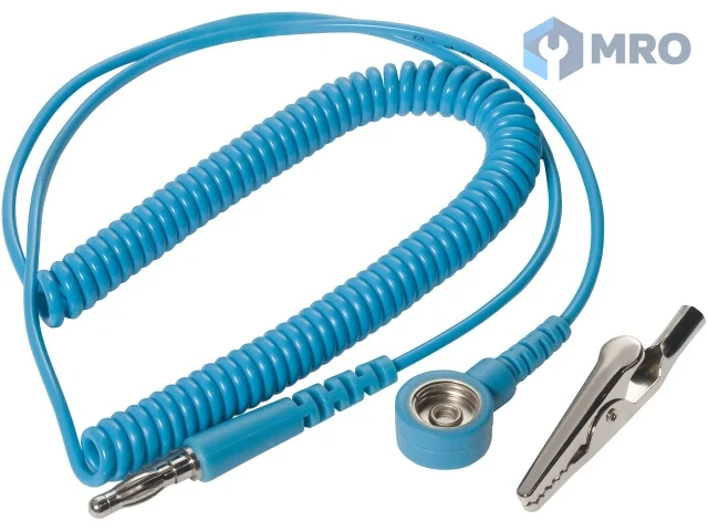 Warmbier 2100.751.10 Coil cord, light blue, 2,4 m, 10 mm snap / banana plug