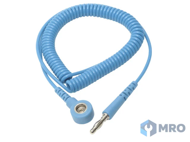 Warmbier 2100.751.3 Coil cord, light blue, 2,4 m, 3 mm snap / banana plug