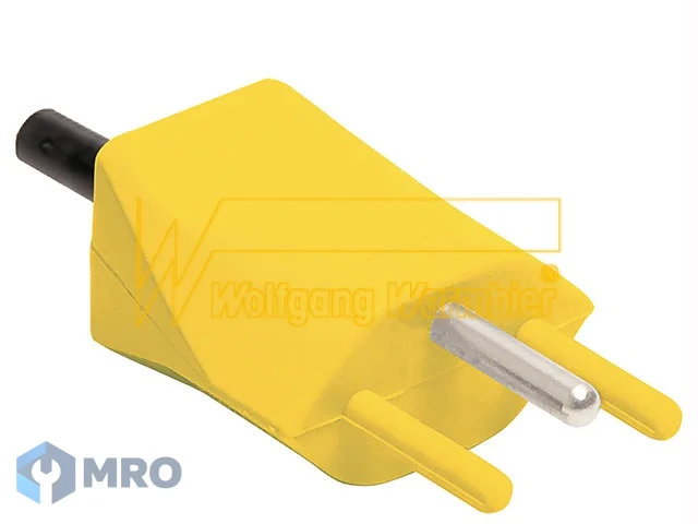 Warmbier 2200.110.Y.CH Grounding plug SWISS, yellow, with banana plug socket