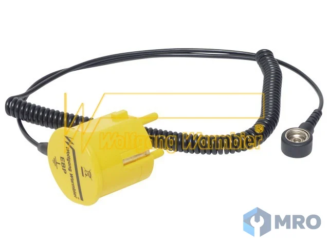 Warmbier 2200.111.Y Grounding plug, yellow, 1x10 mm snap, 2,4m cable