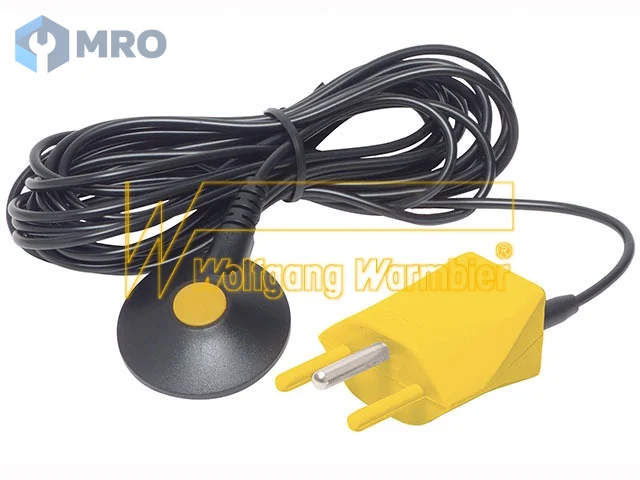 Warmbier 2200.115.Y.CH Grounding plug SWISS, yellow, 1x10 mm snap, 4,5 m cord