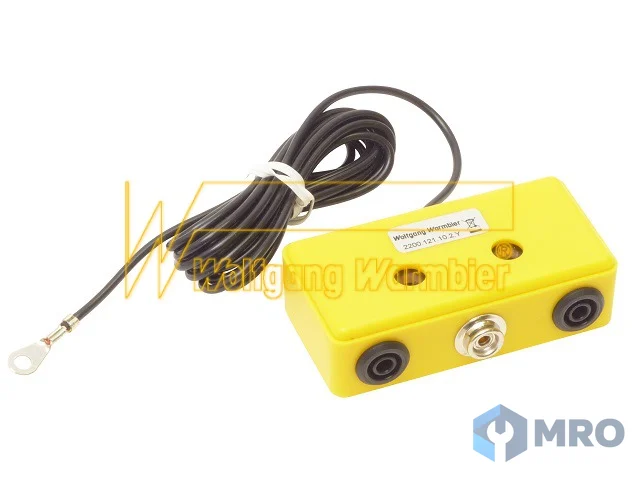 Warmbier 2200.121.10.2.Y earth connecting box, 10 mm snap,2x4mm banana plug sockets