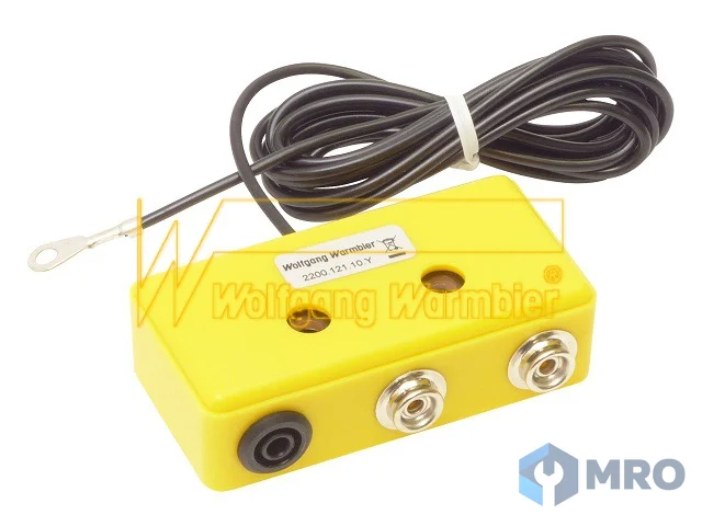Warmbier 2200.121.10.Y earth connecting box, 2x10 mm snaps, 4 mm banana plug socket