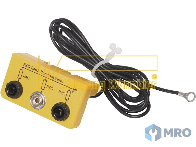 Warmbier 2200.W.5 earth connecting box yellow 1x10mm snaps/2x banana socket