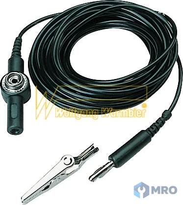 Warmbier 2250.757 Grounding cord,3 m,10 mm en- caps. snap/banana plug socket