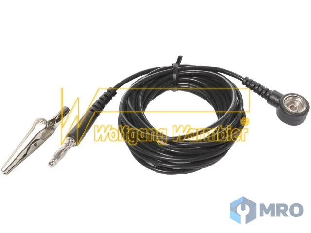 Warmbier 2250.765 Grounding cord, 3 m long, 10 mm snap / banana plug