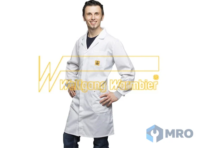 Warmbier 2615.AM160.C.XL smock AM160, 3mm snap, conduct.cuffs, white, size XL