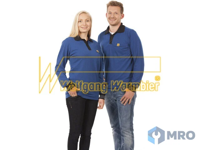 Warmbier 2647.P.3XL Polo Shirt,blue,size XXXL long sleeve, with cuffs