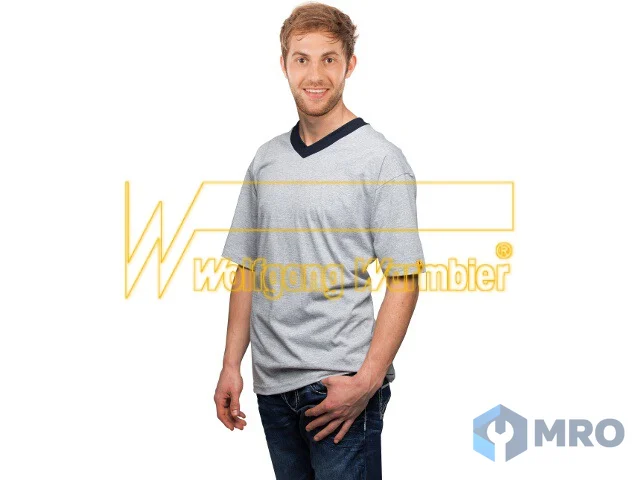 Warmbier 2656.TV.5XL T-Shirt, grey, unisex size 5XL, V-neck