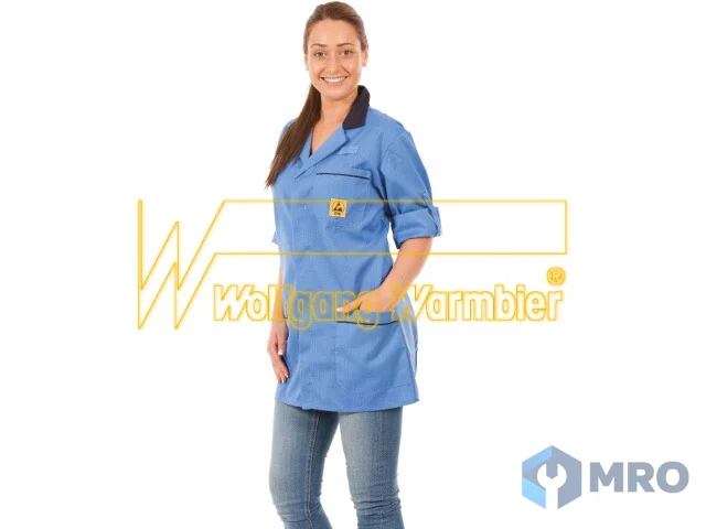 Warmbier 2660.KL160.B.L short smock AM160, blue, long sleeve, blue collar, size L