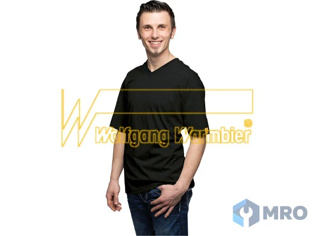 Warmbier 2660.TV.4XL T-Shirt, black, unisex size 4XL, V-neck