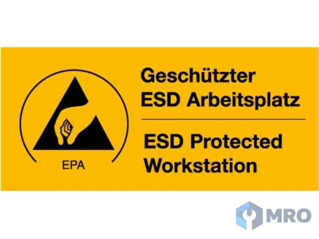 Warmbier 2850.4090.DE Warning label"ESD workstation"