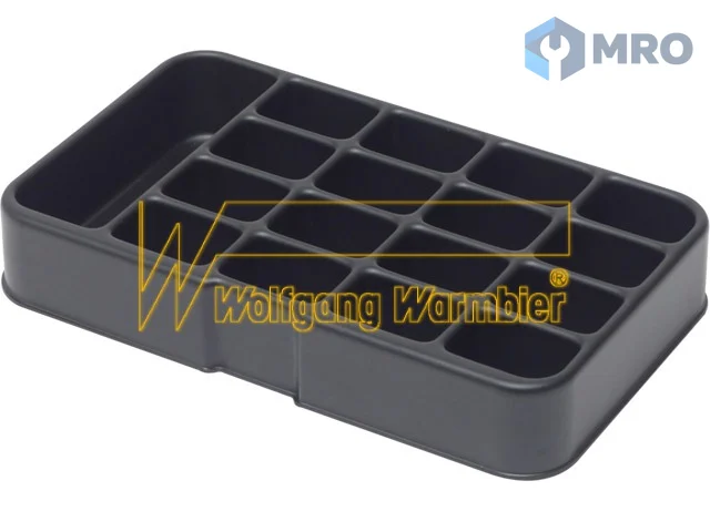 Warmbier 5150.381.F17 ESD inlay, 17 compartments 16 * 20 x 30 / 1 * 80 x 30 mm