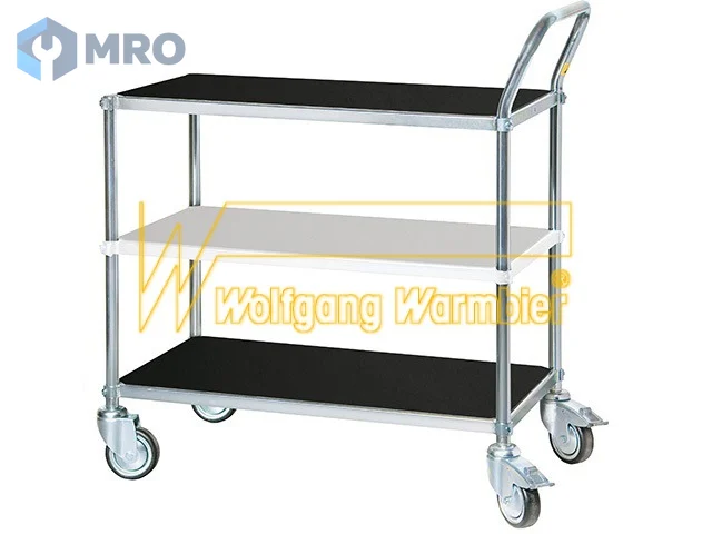 Warmbier 5390.400.SW Utility cart with 2 shelves and ESD shelf mats