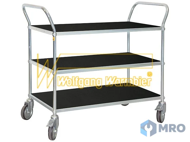 Warmbier 5390.700.SW Utility Cart with 3 shelves and ESD shelf mats