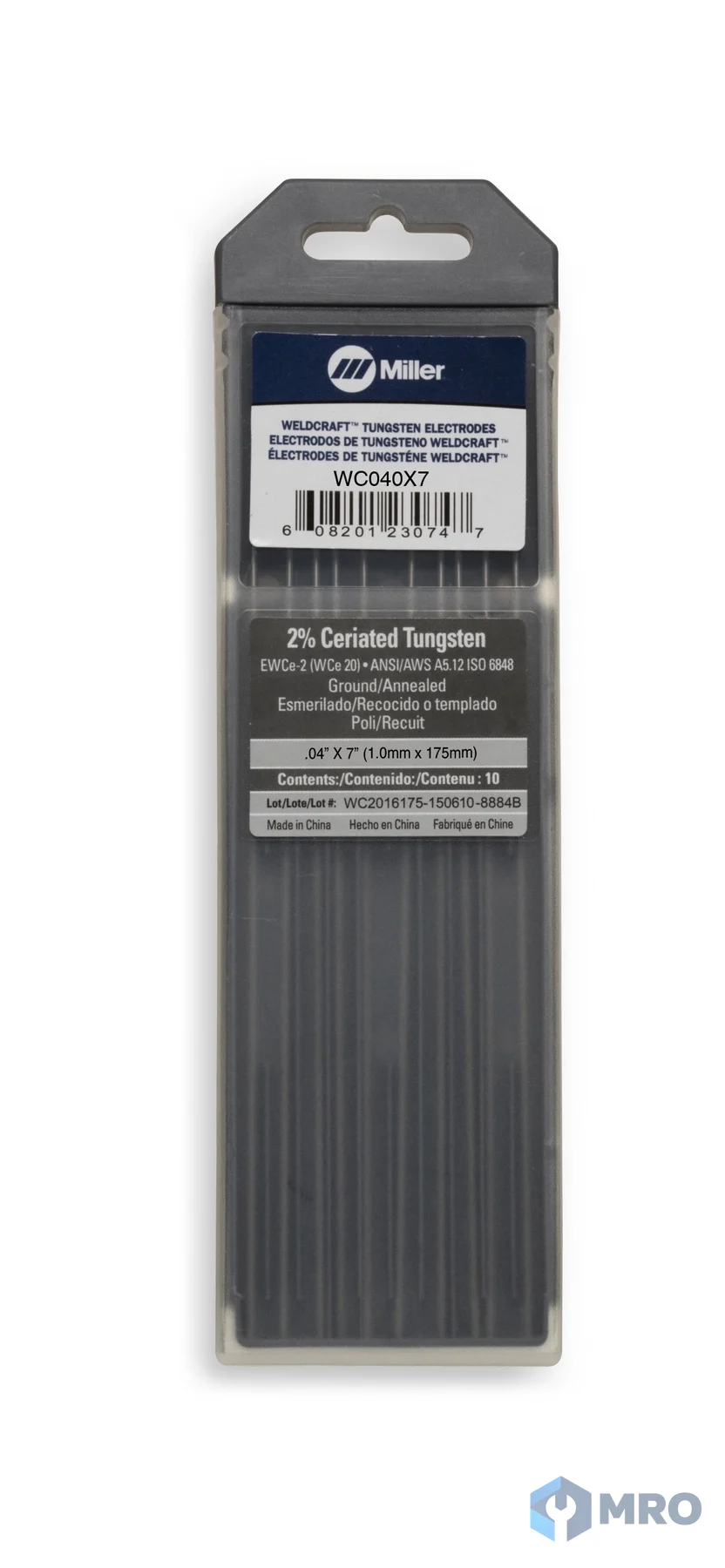 Weldcraft WC040X7 ทังสเตนซีเรียม 2% Weldcraft WC040X7 1.0 มม. (แพ็ก 10 เส้น)