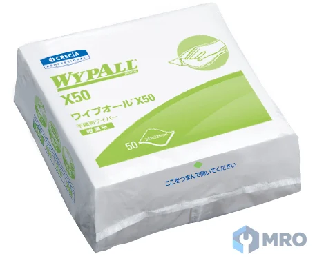 Crecia 60550 ผ้าเช็ดอุตสาหกรรม WypAll X50 พับ 4 (ลัง 18 แพ็ก × 50 แผ่น)