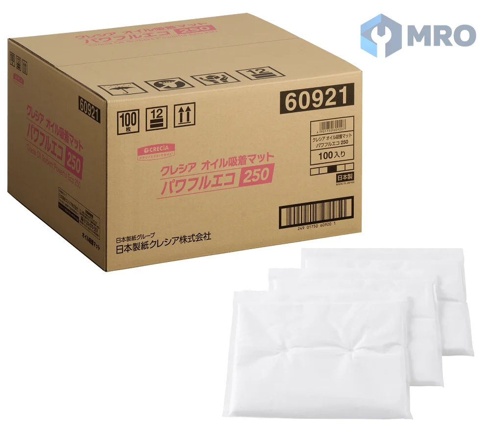 Crecia 60920 แผ่นซับน้ำมัน Crecia Powerful Eco 250 ขนาด 25×25 ซม. (ลัง 100 แผ่น)