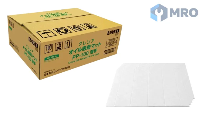 Crecia 60930 แผ่นซับน้ำมัน Crecia PP-100 แบบบาง 50×40 ซม. (ลัง 100 แผ่น)
