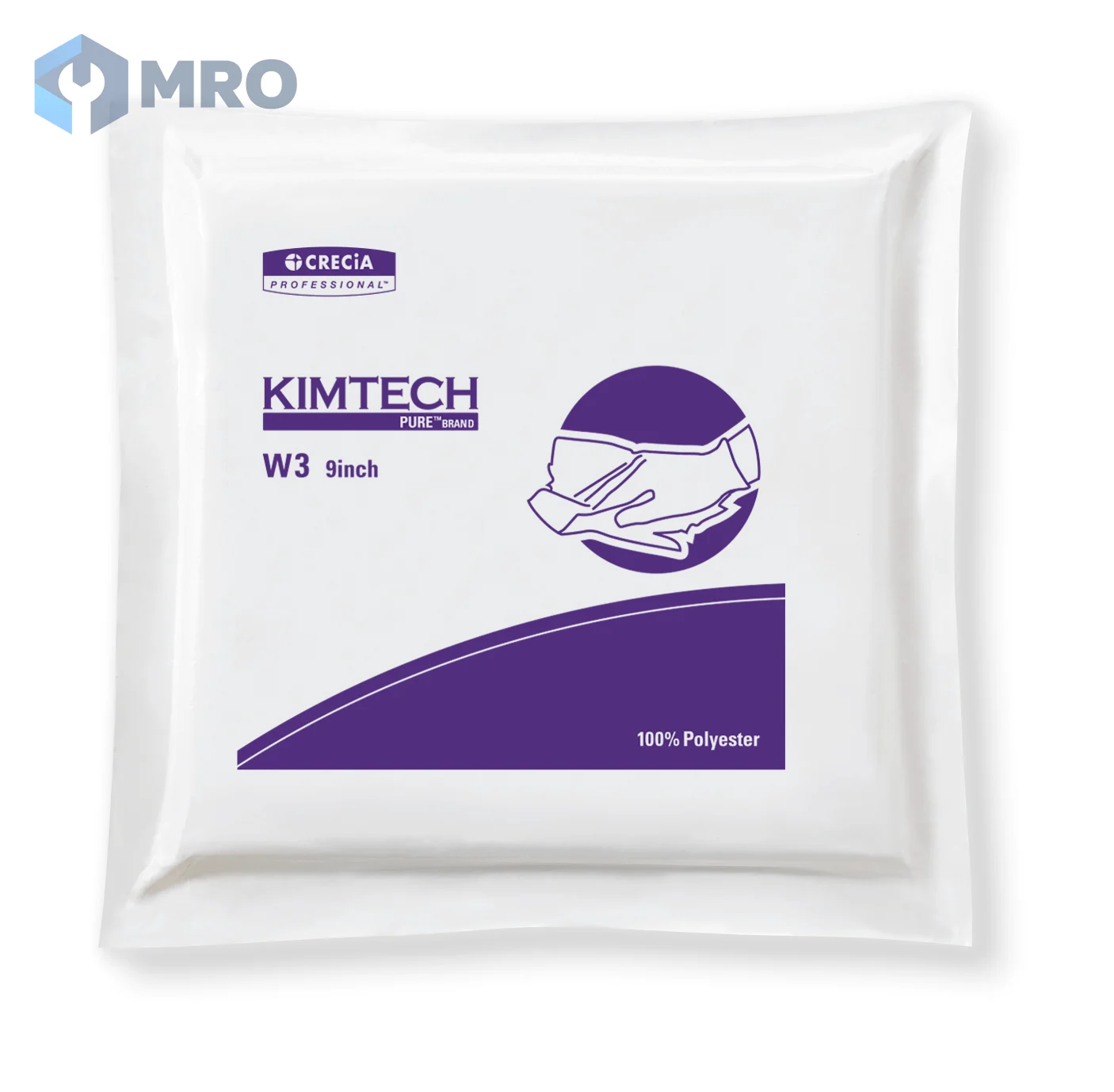 Crecia 63120 ผ้าเช็ดห้องคลีนรูม Kimtech Pure W3 โพลีเอสเตอร์ 9 นิ้ว (ลัง 20 แพ็ก × 50 แผ่น)