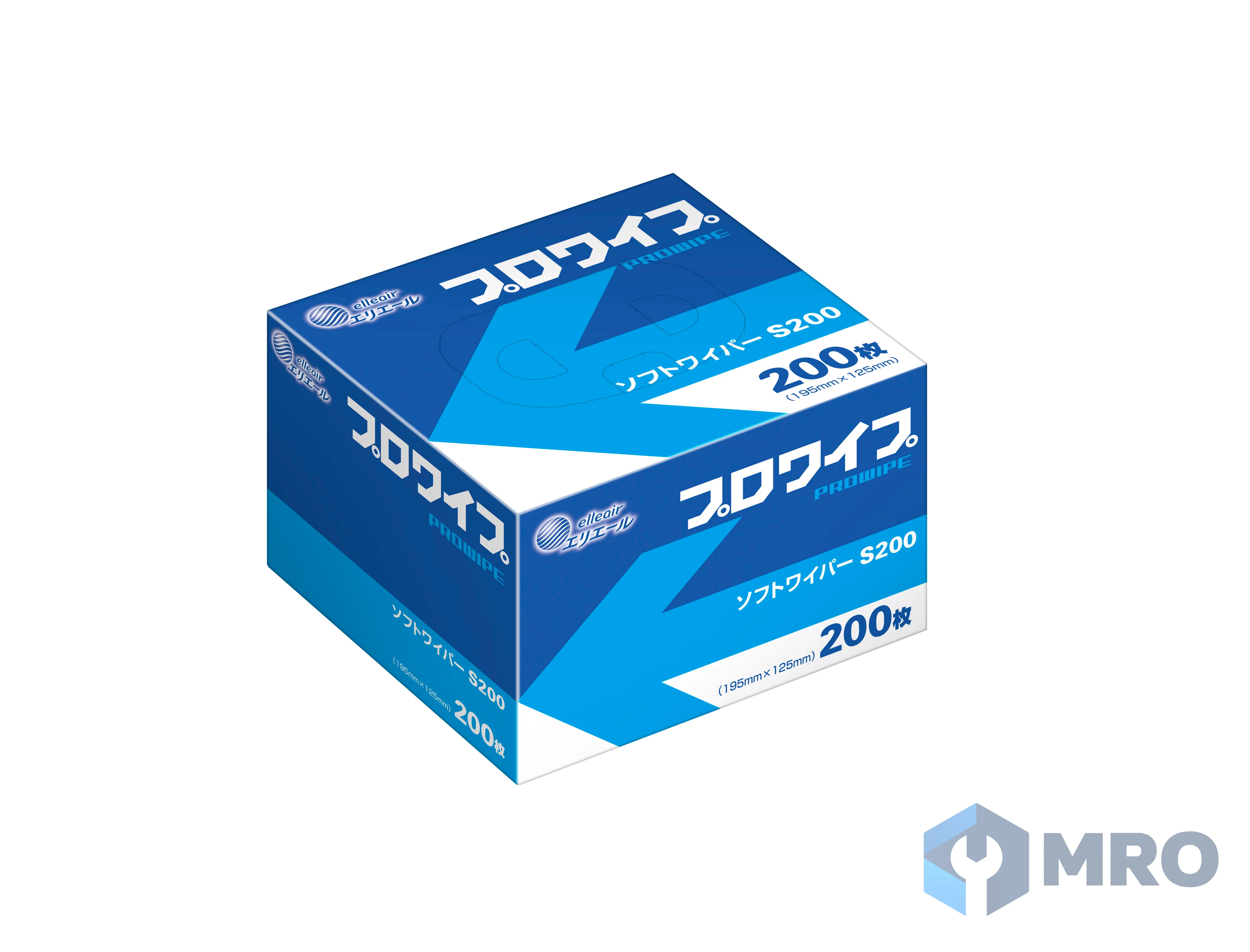 Daio Paper (Elleair) 703128 กระดาษเช็ดงานละเอียด Elleair Pro Wipe Soft Wiper S200 703128 (ลัง 72 กล่อง × 200 แผ่น)